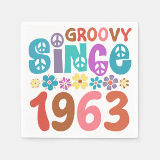 Groovy Seit 1963 60. Geburtstag Serviette