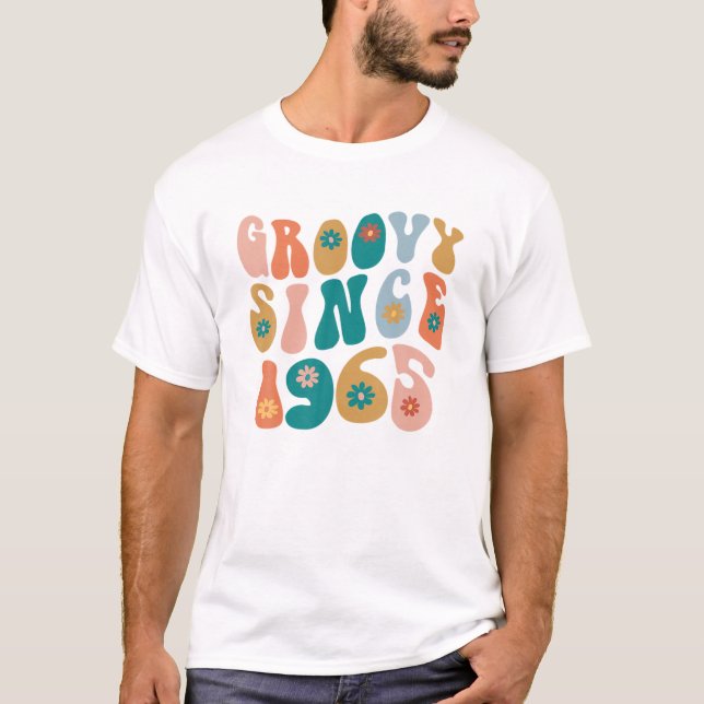 Groovy Seit 1965 57th Birthday Hippie Style 57 Ye T-Shirt (Vorderseite)