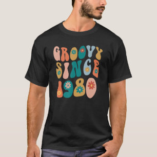 Groovy Seit 1980 42. Geburtstag Hippie Style 42 Ye T-Shirt