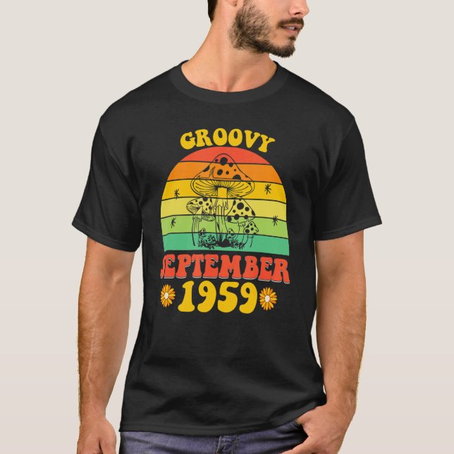 Groovy Seit September 1959 63 Retro Birthday Teil T-Shirt (Vorderseite)