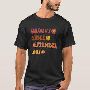 Groovy Seit September 2007 Retro Groovy 15 Jahre O T-Shirt