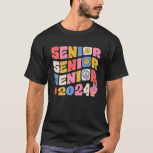 Groovy Senior 2024 Abschluss zurück zur Schule T-Shirt