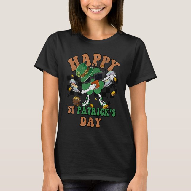 Groovy Shenanigans Frohes St. Patrick's Niedlich v T-Shirt (Vorderseite)