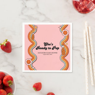 Groovy Sie ist bereit Retro staubiges Rosa zu spre Serviette
