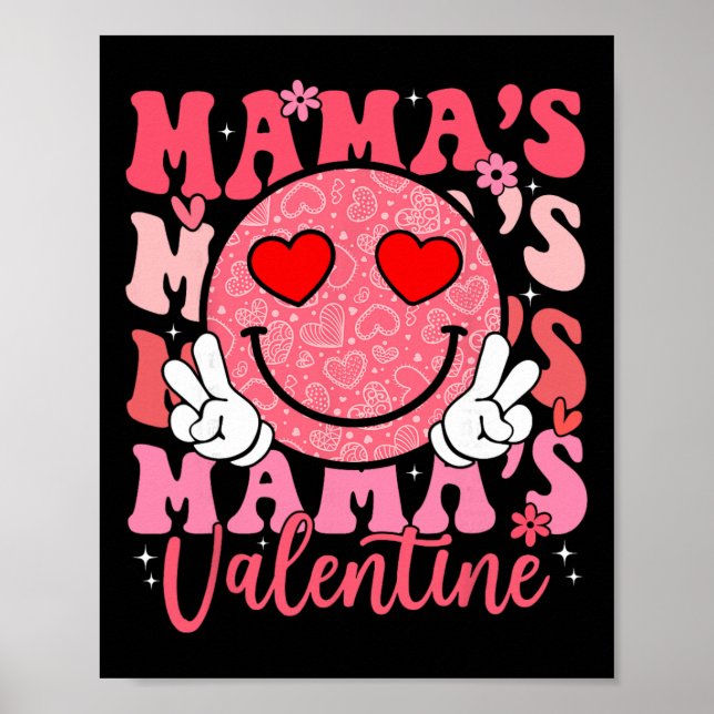 Groovy Smile Gesicht Mama's Valentinstag Tochter N Poster (Vorne)