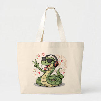 Groovy Snake Beats mit Musik Funny Bags Design Jumbo Stoffbeutel