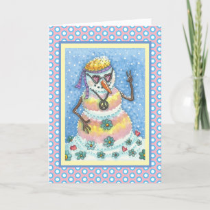 GROOVY SNOWMAN PEACE CHRISTMAS GREETCARD V FEIERTAGSKARTE