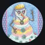 GROOVY SNOWMAN, PEACE SIGN CHRISTMAS STICKERS RUND<br><div class="desc">DIESE WAREN DIE TAGE DES BLUME POWER,  KRAWATTE WAR IN UND DER FRIEDENSZEICHEN. HINZUFÜGEN SIE EINE WENIGE LIEBE MIT DIESEN GROOVY SNOWMAN STICKERS Sheet,  RUND,  Blau/Pink Polka Dot Borders ... ...  Suchen Sie nach passenden Wrap,  Gewebpapier,  Multifunktionsleiste,  Geschenkmarken und vielem mehr. Susan Brack Design</div>