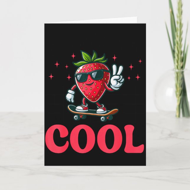 Groovy So Berry Cool Fruit Lover Strawberry Season Karte (Vorderseite)