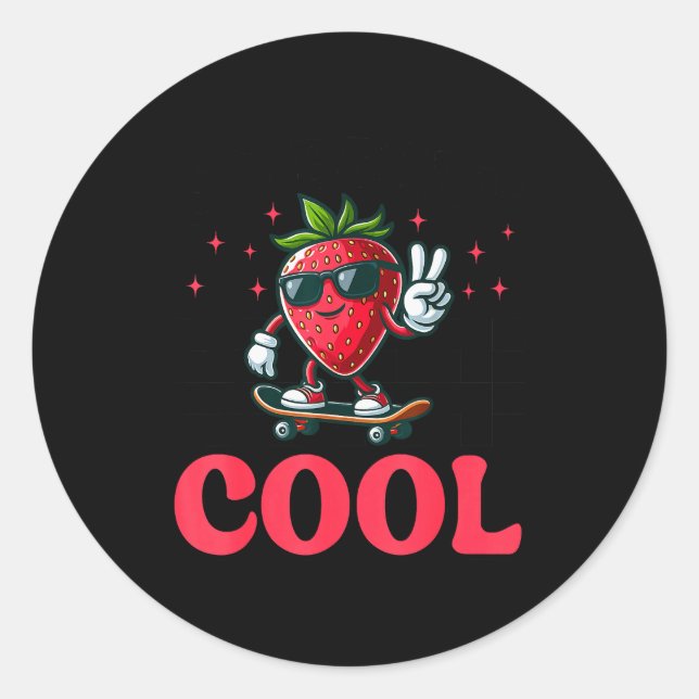 Groovy So Berry Cool Fruit Lover Strawberry Season Runder Aufkleber (Vorderseite)