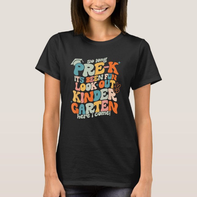 Groovy so Long Pre-K Kindergarten Hier bin ich Gra T-Shirt (Vorderseite)