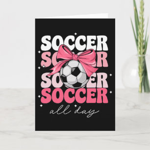 Groovy Soccer Coquette Bogen Mädchen Frauen Fußbal Karte