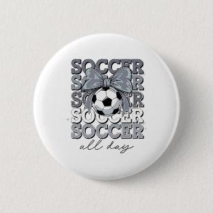 Groovy Soccer Coquette Schleife Mädchen Frauen Fuß Button