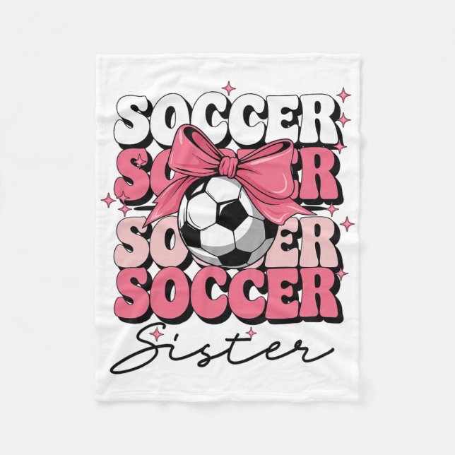 Groovy Soccer Schwester Coquette Bow Soccer  Fleecedecke (Vorderseite)