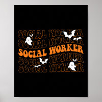 Groovy Social Worker Ghost Halloween School Social