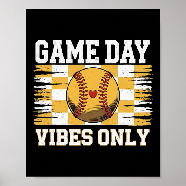 Groovy Softll Women Girls Softll Game Day Vibes  Poster (Vorne)