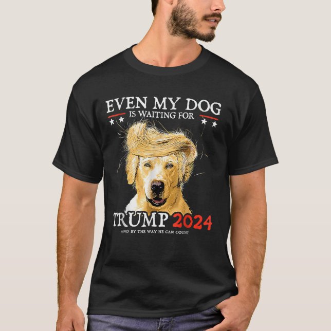 Groovy sogar mein Hund ist für Trump 2024 lustig G T-Shirt (Vorderseite)