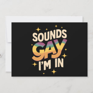 Groovy Sounds Gay I bin in LGBT Rainbow Pride Einladung
