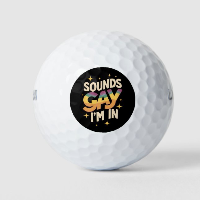 Groovy Sounds Gay I bin in LGBT Rainbow Pride Golfball (Vorderseite)