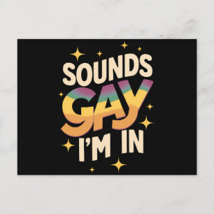 Groovy Sounds Gay I bin in LGBT Rainbow Pride Postkarte
