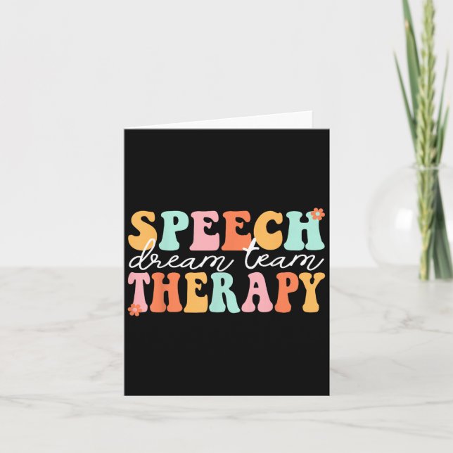 Groovy Speech Therapy Team Therast Speech Language Karte (Vorderseite)