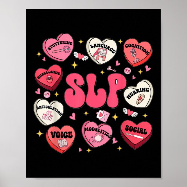 Groovy Speech Therapy Valentinstag Herzschlack Val Poster (Vorne)