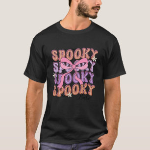 Groovy Spooky Babe Coquette Bow Niedlich Halloween T-Shirt