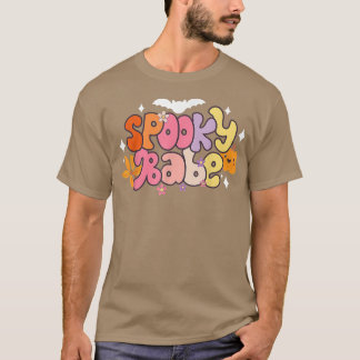 Groovy Spooky Babe Vibes Retro Floral Ghost Hippie T-Shirt