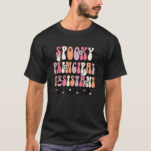 Groovy Spooky Hauptassistent Floral Ghost Hal T-Shirt (Vorderseite)