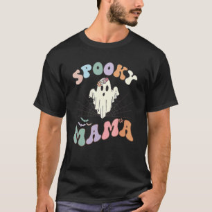 Groovy Spooky Mama Retro Halloween Ghost Witchy Sp T-Shirt