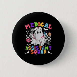 Groovy Spooky Medical Istant Squad Niedlich Hallow Button