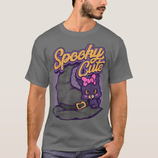 Groovy Spooky Niedlich Vibes Funny Cat mit Hexenhu T-Shirt