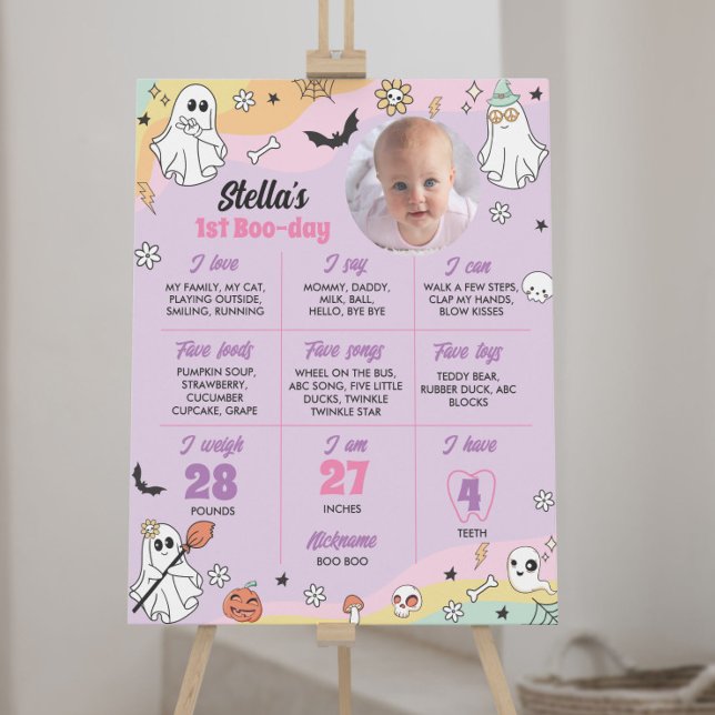 Groovy Spooky One Birthday Milestone Zeichen Poster (Von Creator hochgeladen)
