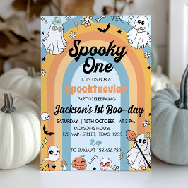 Groovy Spooky One Ghost Birthday Einladung