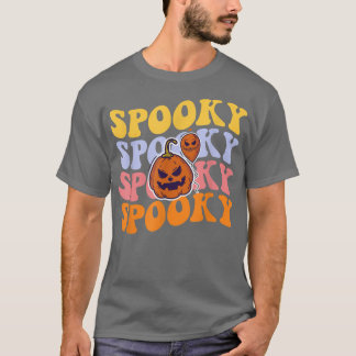 Groovy Spooky Retro Ghost Boo Halloween-Party Pump T-Shirt