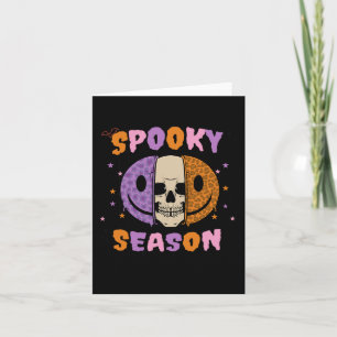 Groovy Spooky Season Halloween Ghost Boo Smile Fac Karte