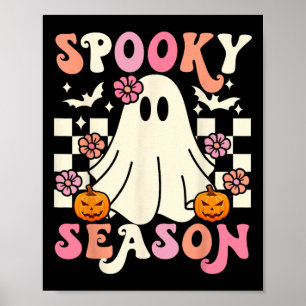 Groovy Spooky Season Niedlich Ghost Pumpkin Hallow Poster