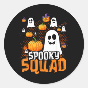 Groovy Spooky Squad Süßer Geist Kürbis Lustig Runder Aufkleber