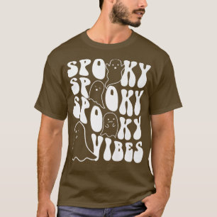 Groovy Spooky Vibes Boo Ghost Spooky Season Funny  T-Shirt