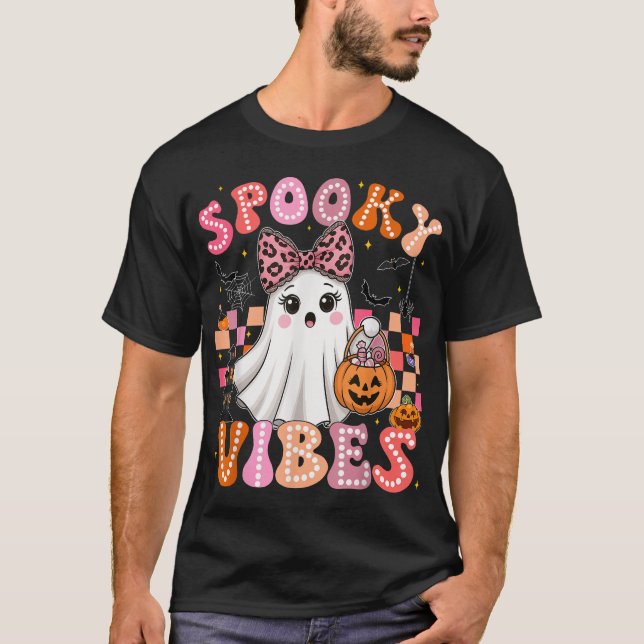 Groovy Spooky Vibes Niedlich Boo Ghost Halloween T-Shirt