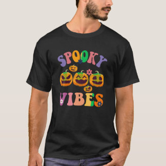 Groovy Spooky Vibes Niedlich Ghost Funny Halloween T-Shirt