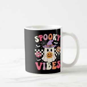 Groovy Spooky Vibes Retro Ghost Holding Pumpkin Ha Kaffeetasse