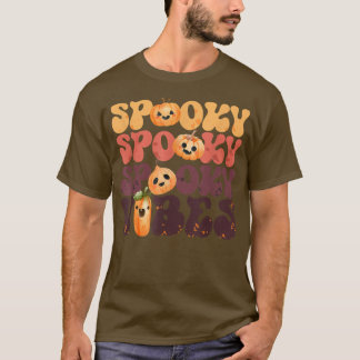 Groovy Spooky Vibes Vintag Pumpkin Ghost Hippie H T-Shirt