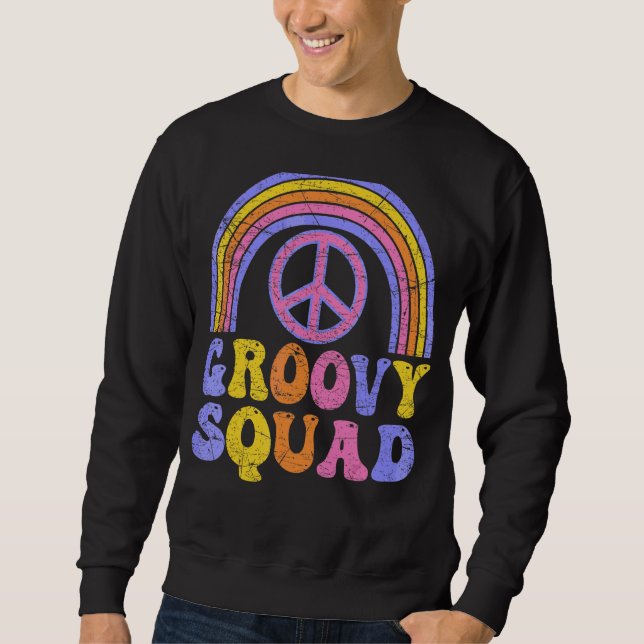 Groovy Squad 70er Ästhetische Retro 70er Matching  Sweatshirt (Vorderseite)