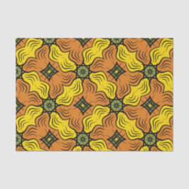 Groovy Squares, grün, gelb und orange Seidenpapier