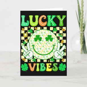 Groovy St. Patricks Day Glückliche Vibes Shamrock Karte