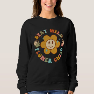 Groovy Stay Wild Flower Child Mental Health Daisy  Sweatshirt
