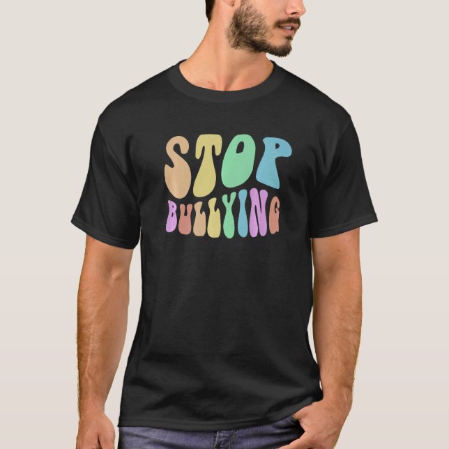 Groovy STOP BULLYING Choose Kind Be Retro Kindness T-Shirt (Vorderseite)