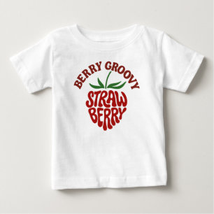 Groovy Strawberry Retro 70er Vibes Baby T-shirt