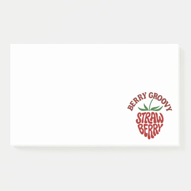 Groovy Strawberry Retro 70er Vibes Post-it Klebezettel (Vorderseite)